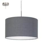 PASTERI E27 1x60W TEXTIL FÜGGESZTÉK 38cm SZÜRKE