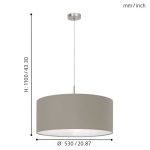 PASTERI E27 1x60W TEXTIL FÜGGESZTÉK 53cm TÓPSZÍN