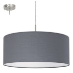 PASTERI E27 1x60W TEXTIL FÜGGESZTÉK 53cm SZÜRKE
