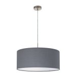 PASTERI E27 1x60W TEXTIL FÜGGESZTÉK 53cm SZÜRKE