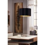 MASERLO E27 1x60W TEXTIL FÜGGESZTÉK 38cm FEKETE