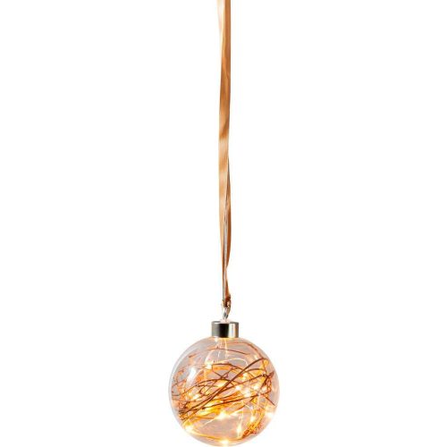 Fényfüzéres üveggömb gally 3AA Ø10 15LED