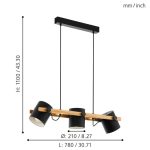 HORNWOOD E27 3X60W FÜGGESZTÉK