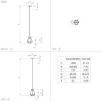 TARBES E27 1X60W FÜGGESZTÉK