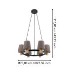 EDALE E27 6X40W FÜGGESZTÉK