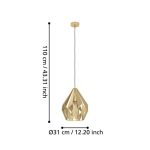 CARLTON E27 1x60W IP20 FÜGGESZTÉK