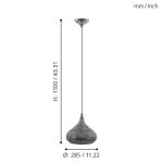 MELILLA E27 1X60W FÜGGESZTÉK