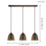 SAFI E27 3X60W FÜGGESZTÉK