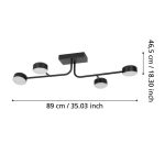 CLAVELLINA 4x6,8W 3200LM 3000K LED MENNYEZETI LÁMPA