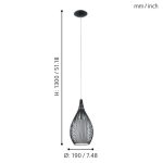 RAZONI E27 1X60W FÜGGESZTÉK