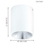 POLASSO 3,3W 340LM 3000K LED MENNYEZETI LÁMPA