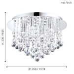 ALMONTE G9 4X3W IP44 LED MENNYEZETI LÁMPA