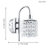 ALMONTE G9 1X3W IP44 LED FALI LÁMPA