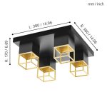 MONTEBALDO GU10 LED 4X4,5W MENNYEZETI LÁMPA