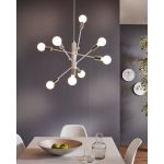 GRADOLI E27 8x60W FEHÉR/KRÓM FÜGGESZTÉK