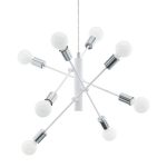 GRADOLI E27 8x60W FEHÉR/KRÓM FÜGGESZTÉK
