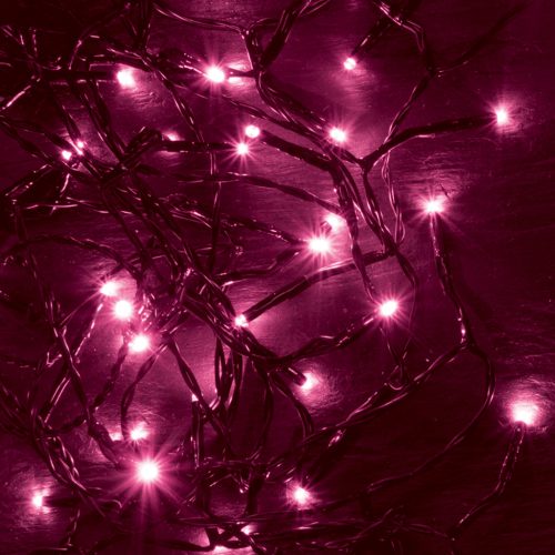 LED-es beltéri fényfüzér, PINK, 100 LED